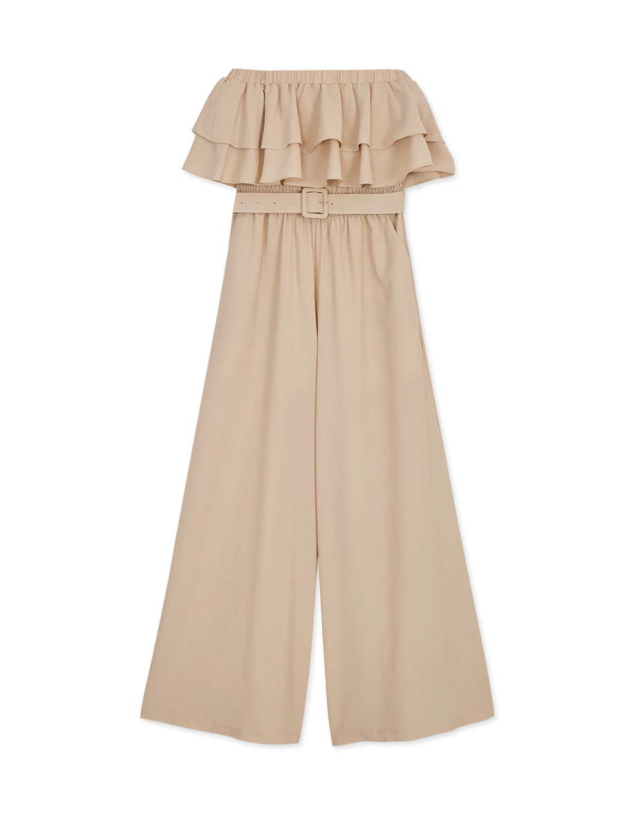 Layered-Ruffle Tube Jumpsuit (With Belt) Layered-Ruffle Tube Jumpsuit (With Belt)