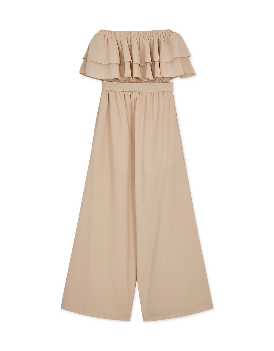 Layered-Ruffle Tube Jumpsuit (With Belt) Layered-Ruffle Tube Jumpsuit (With Belt)