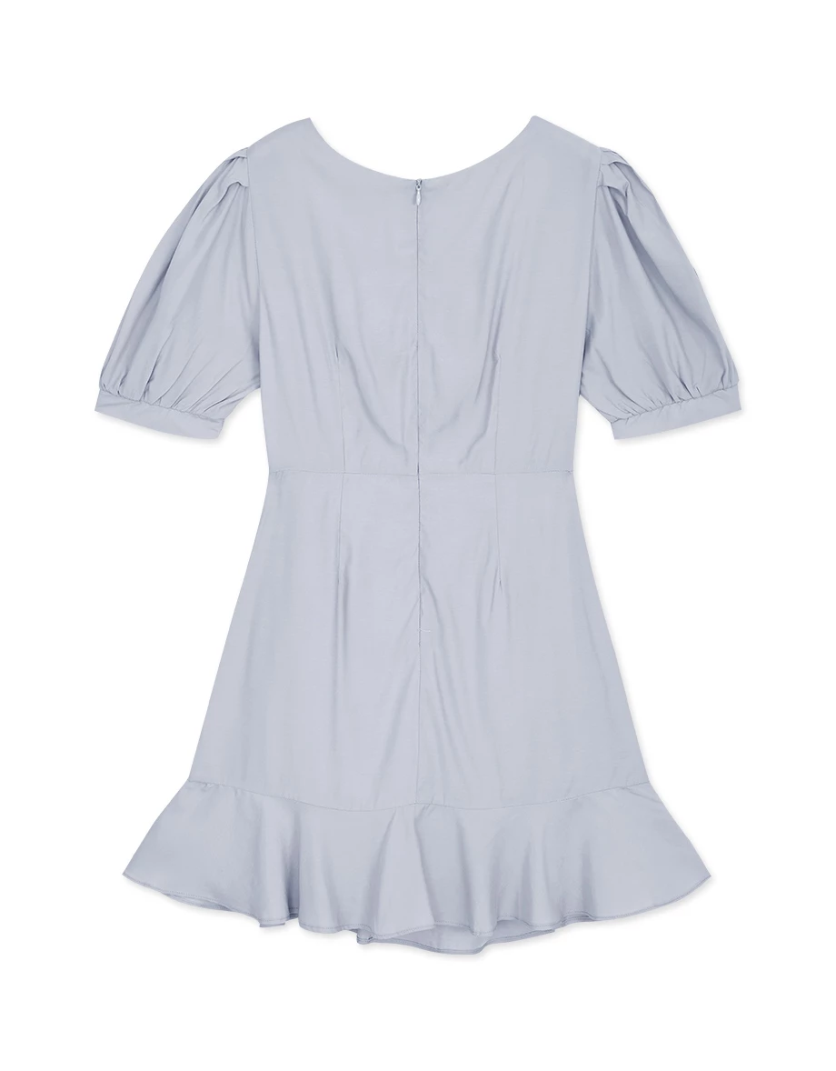 Asymmetrical Ruched Frill Hem Mini Dress Asymmetrical Ruched Frill Hem Mini Dress