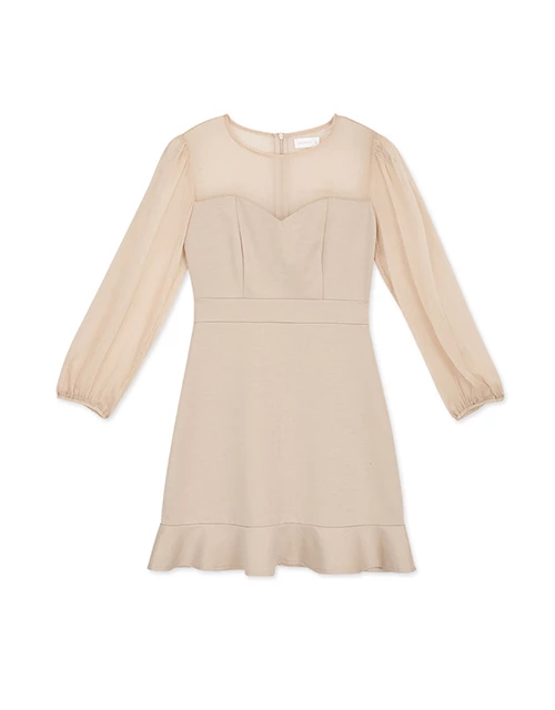 Elegant Ruffled Hem Mini Dress