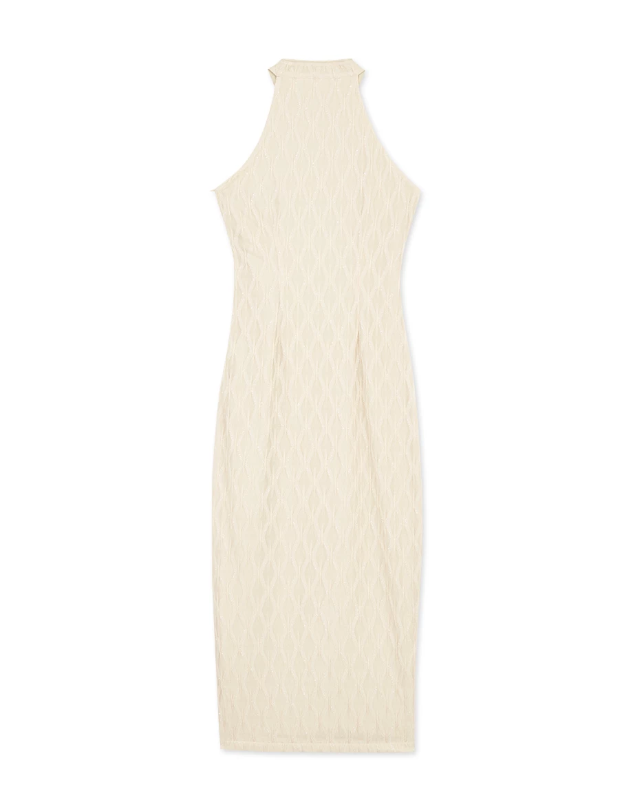 Qipao DRESS Mermaid Fabric Halter Neck Cheongsam Maxi Midi Dress