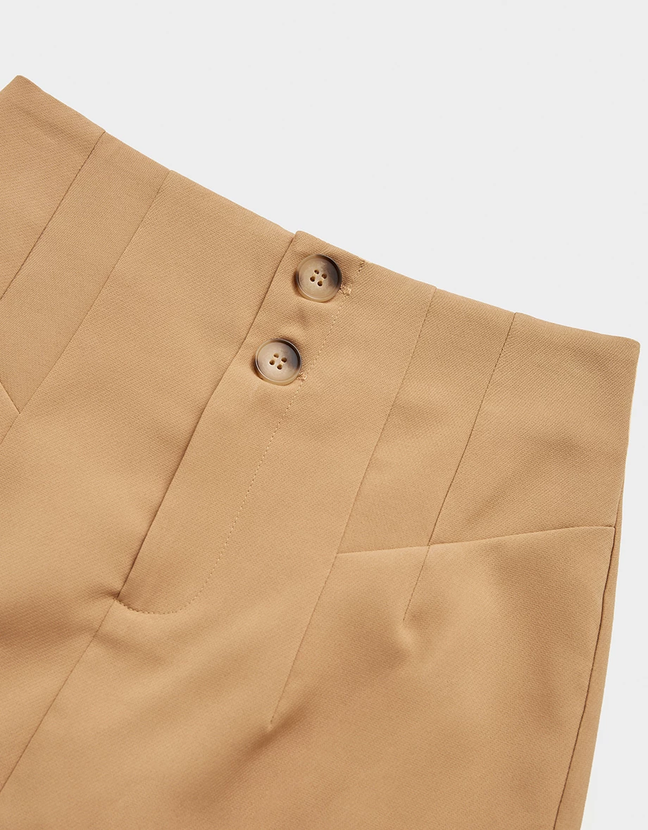 360° High Waisted Button Pleated Suit Skort 360° High Waisted Button Pleated Suit Skort