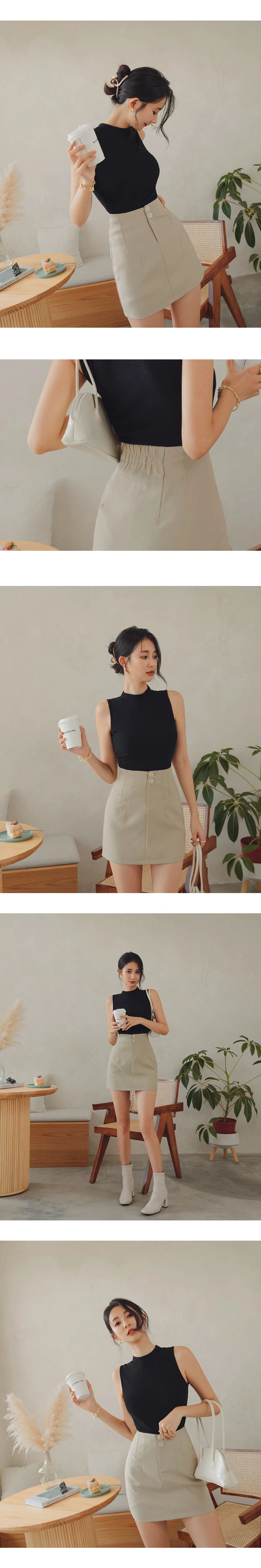 360° High Waisted Button Pleated Suit Skort 360° High Waisted Button Pleated Suit Skort