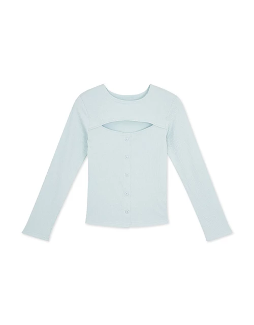 Sensual Front Hollow Buttoned Knit Top