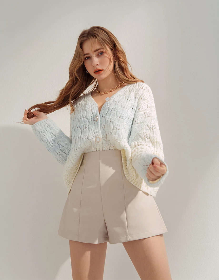 Casual Cooling Blooming Buttoned Twist Knit Cardigan Casual Cooling Blooming Buttoned Twist Knit Cardigan