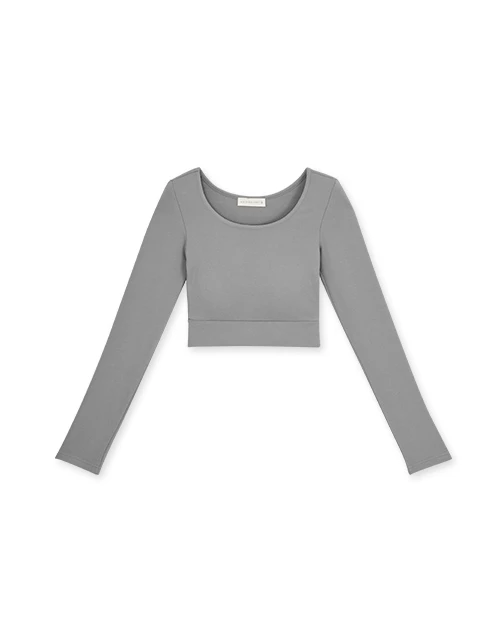 WARM↑UP大U領輕絨短版發熱BRA TOP