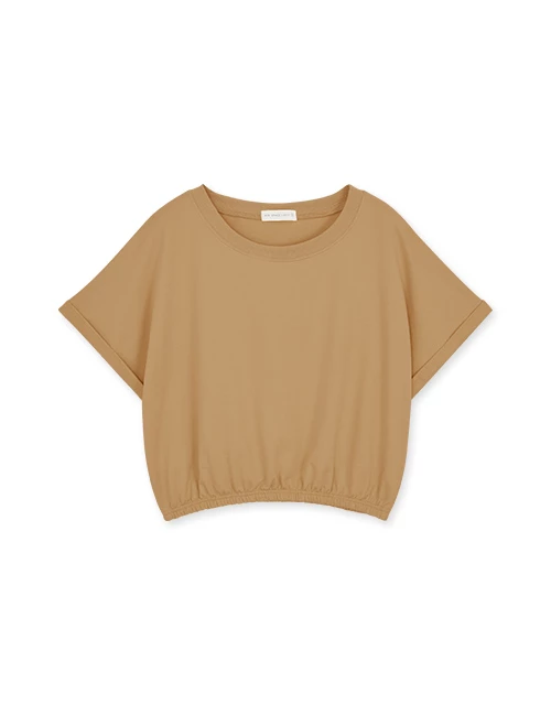 Basic Versatile Cinched Waist Crop Top