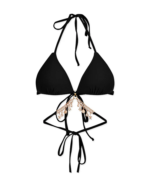 【PUSH UP】Bikini TOP Ocean Goddess Jewelry Bikini Top With Detatchable Accessories Bra Padded