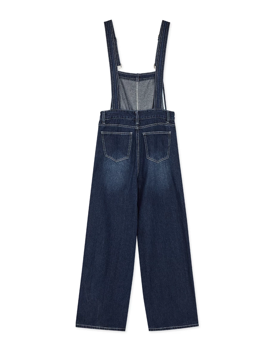 Casual Street Style Suspender Denim Jeans Pants