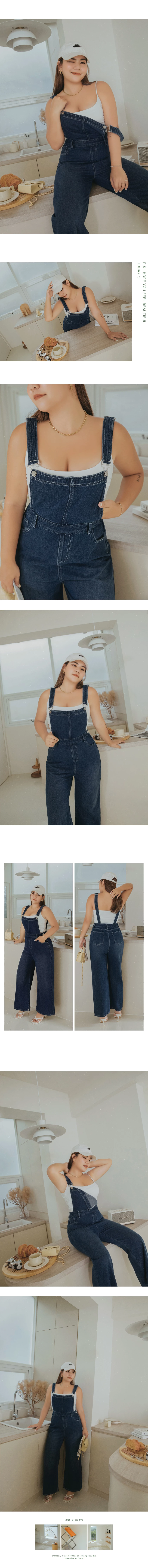 Casual Street Style Suspender Denim Jeans Pants