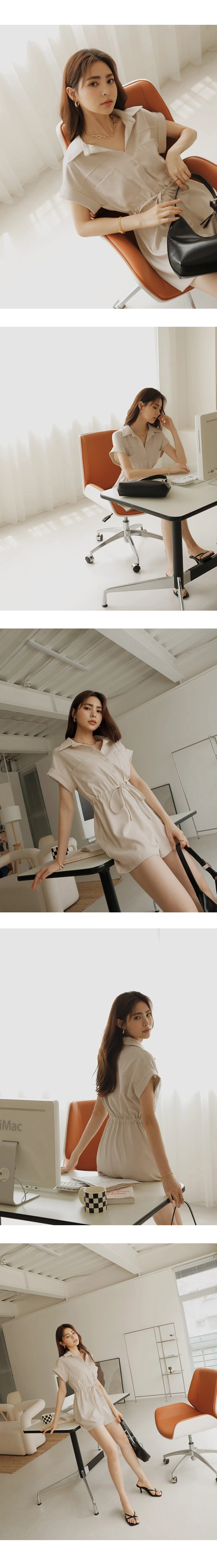 Casual Chic Drawstring Playsuit Casual Chic Drawstring Playsuit
