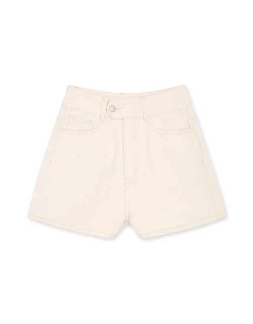 Side Button High Waisted Denim Jeans Shorts Side Button High Waisted Denim Jeans Shorts
