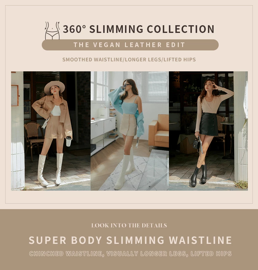 360° High Waisted Buttoned Faux Leather Skorts 360° High Waisted Buttoned Faux Leather Skorts