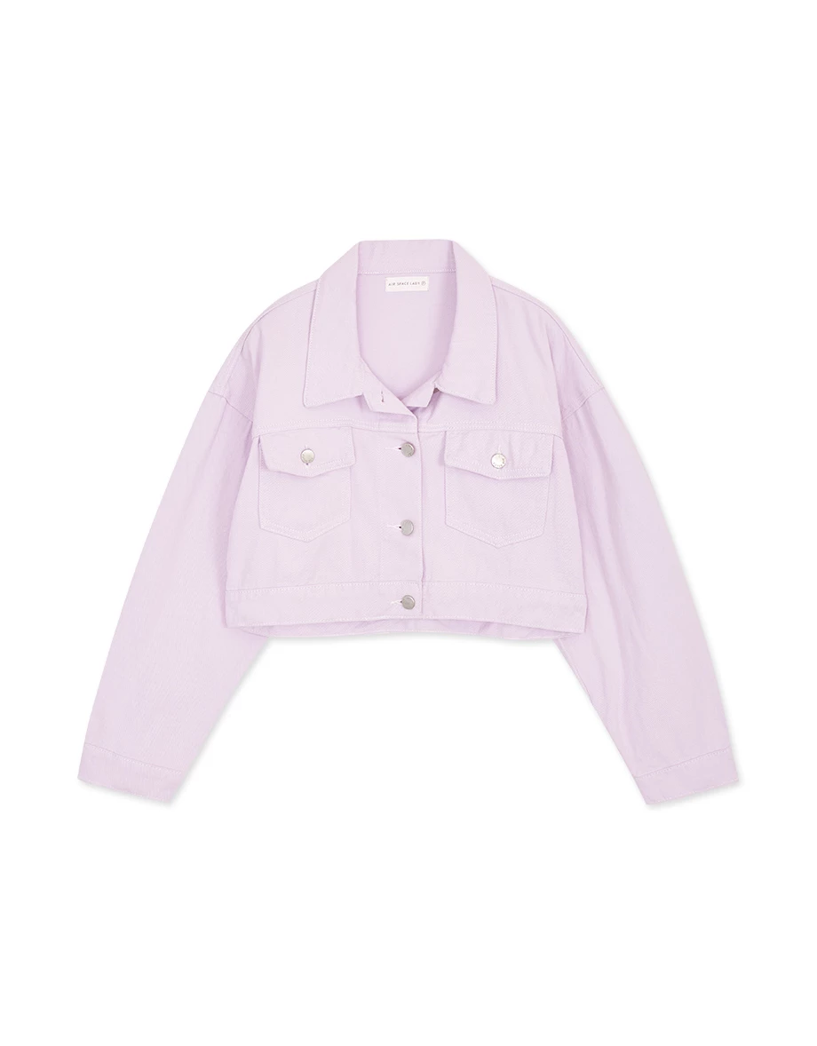 Button-Down Crop Denim Jacket Button-Down Crop Denim Jacket