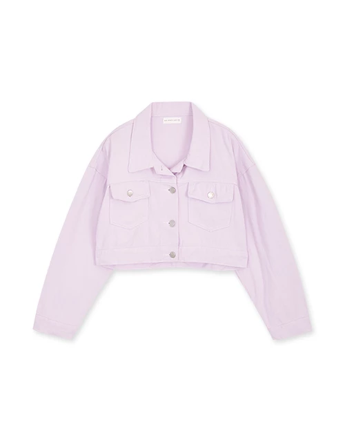 Button-Down Crop Denim Jacket