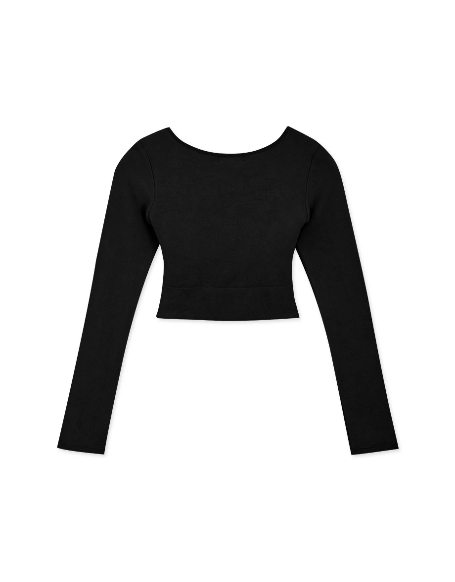 【WARM↑UP 2.0】Vネック裏起毛ギャザーBRA TOP 【WARM↑UP 2.0】Vネック裏起毛ギャザーBRA TOP