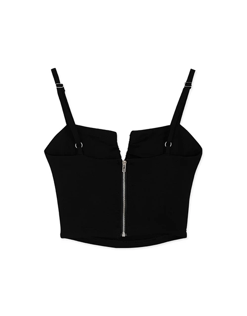 小V低胸抓皺短版背心（附胸墊) - AIR SPACE