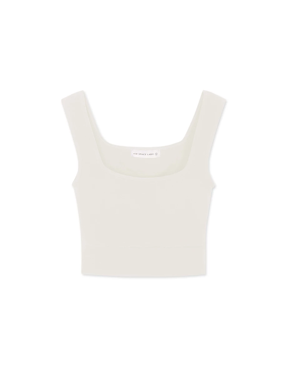 【WARM↑UP 2.0】輕絨方領寬肩發熱短版BRA TOP