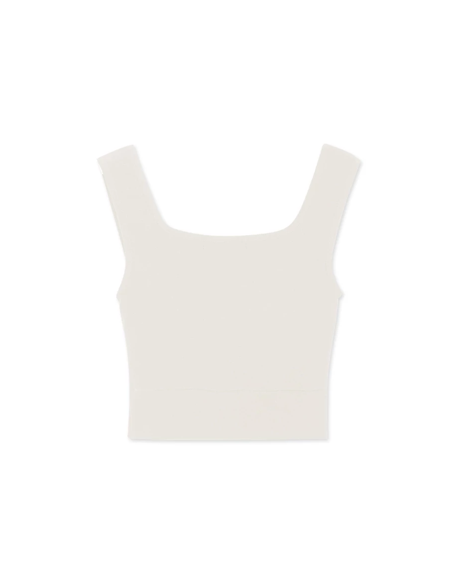 【WARM↑UP 2.0】輕絨方領寬肩發熱短版BRA TOP