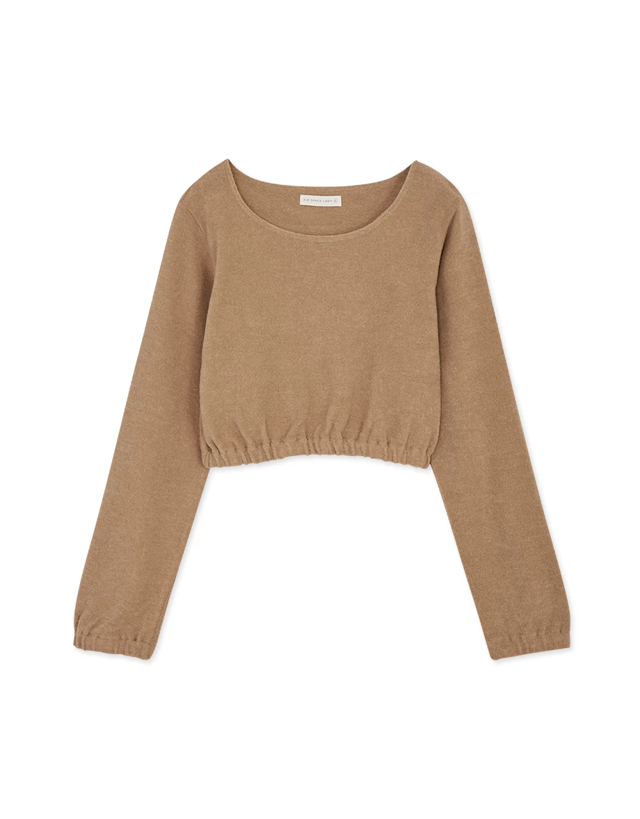 U Neck Tweed Loose Crop Top U Neck Tweed Loose Crop Top