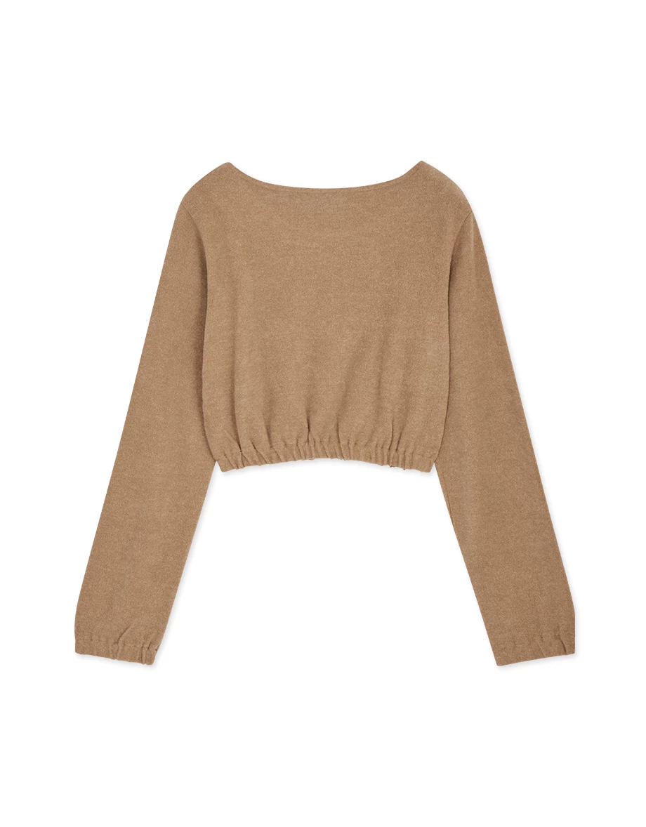 U Neck Tweed Loose Crop Top U Neck Tweed Loose Crop Top
