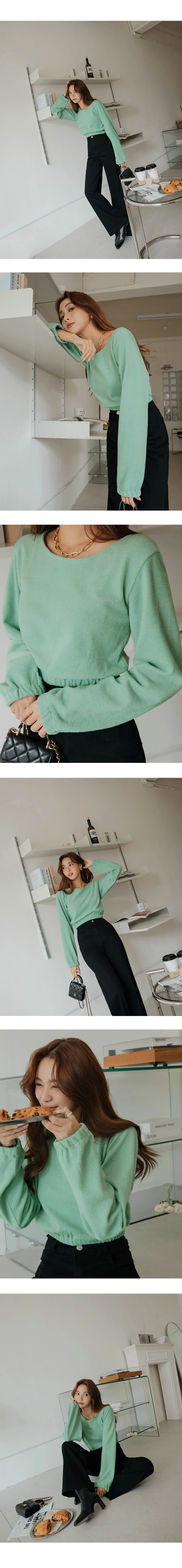 U Neck Tweed Loose Crop Top U Neck Tweed Loose Crop Top