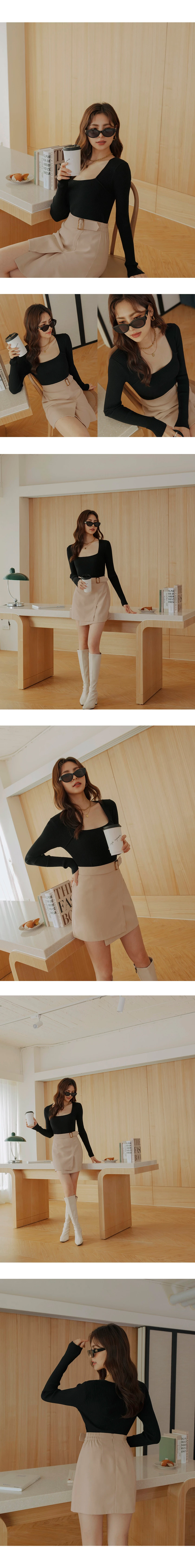 Belted Asymmetric A-Line Skirt Belted Asymmetric A-Line Skirt