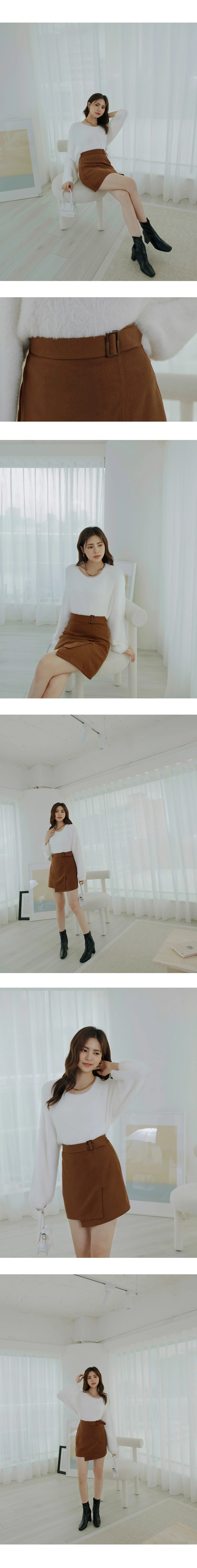 Belted Asymmetric A-Line Skirt Belted Asymmetric A-Line Skirt