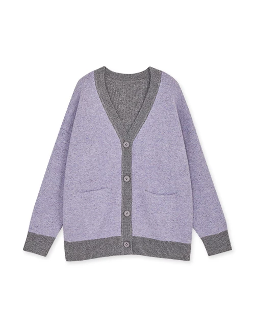 2WAY Contrast Edge Knit Cardigan