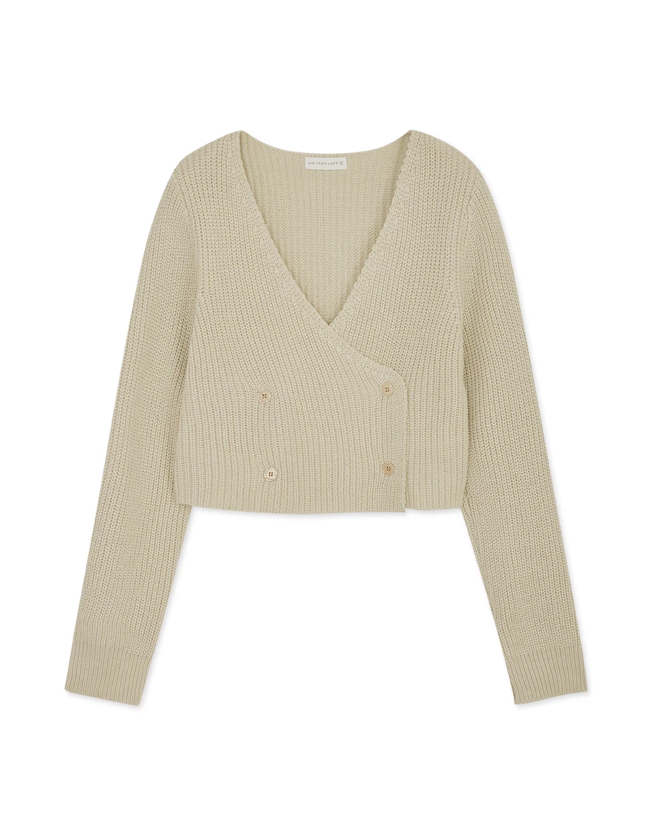 Overlap V Neck Double Knit Top Overlap V Neck Double Knit Top