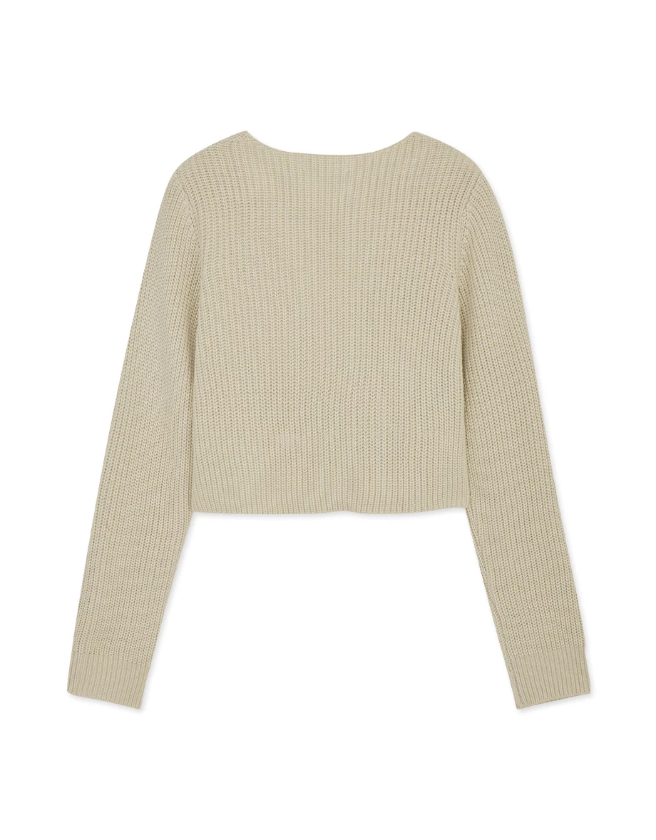 Overlap V Neck Double Knit Top Overlap V Neck Double Knit Top