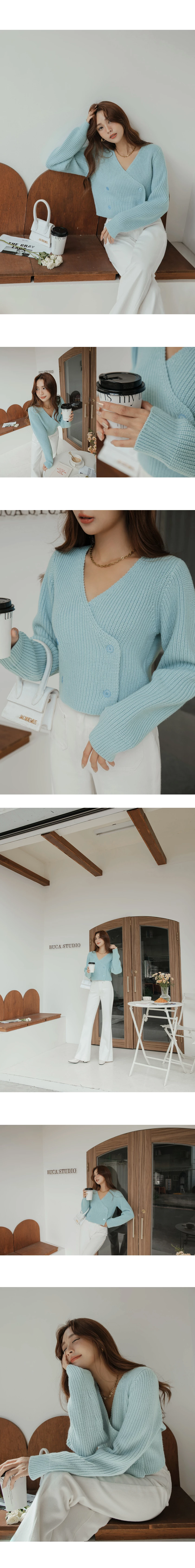 Overlap V Neck Double Knit Top Overlap V Neck Double Knit Top