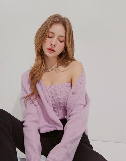 Buttoned Oversized Two Piece Knit Top Buttoned Oversized Two Piece Knit Top