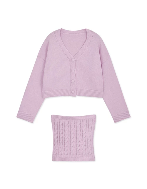 Buttoned Oversized Two Piece Knit Top