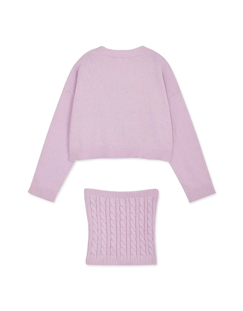 Buttoned Oversized Two Piece Knit Top