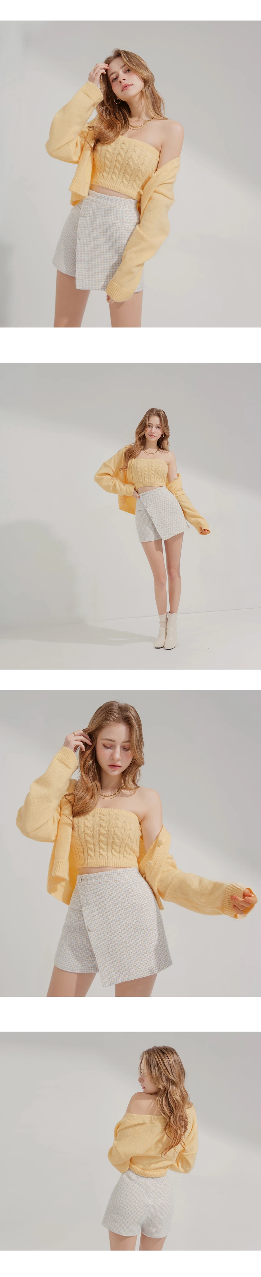 Buttoned Oversized Two Piece Knit Top