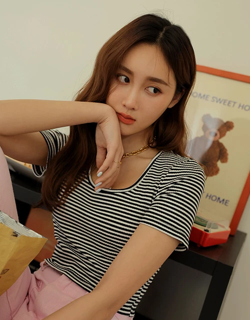 Striped Knit Crop Top