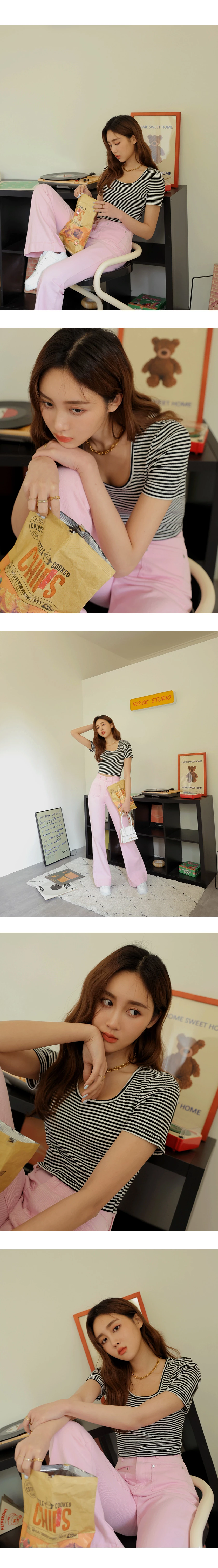 Striped Knit Crop Top