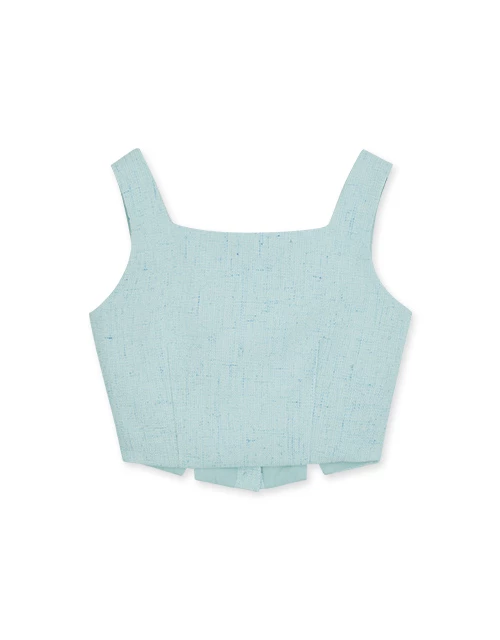 Tweed Bead Buttons Tank Top