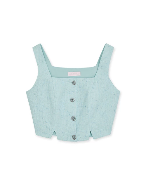 Tweed Bead Buttons Tank Top Tweed Bead Buttons Tank Top