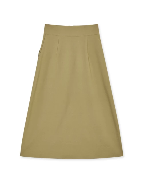 Front Zipper Slit Maxi Skirt