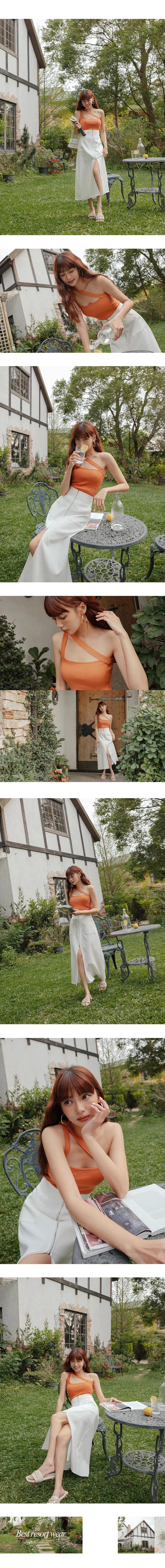 Front Zipper Slit Maxi Skirt