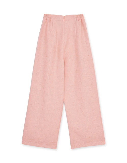 Tweed Pleated Wide Pants