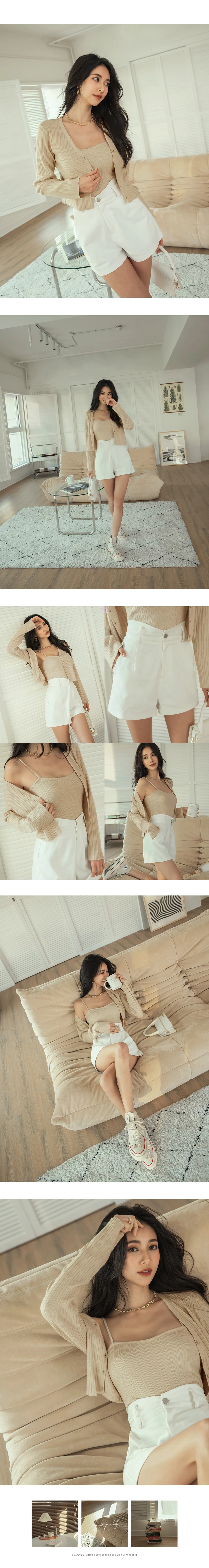 V-Neck Two-Piece Knit Crop Top