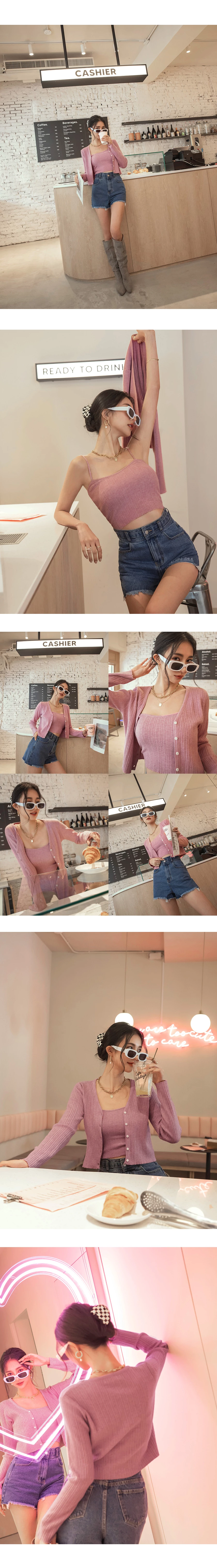 V-Neck Two-Piece Knit Crop Top