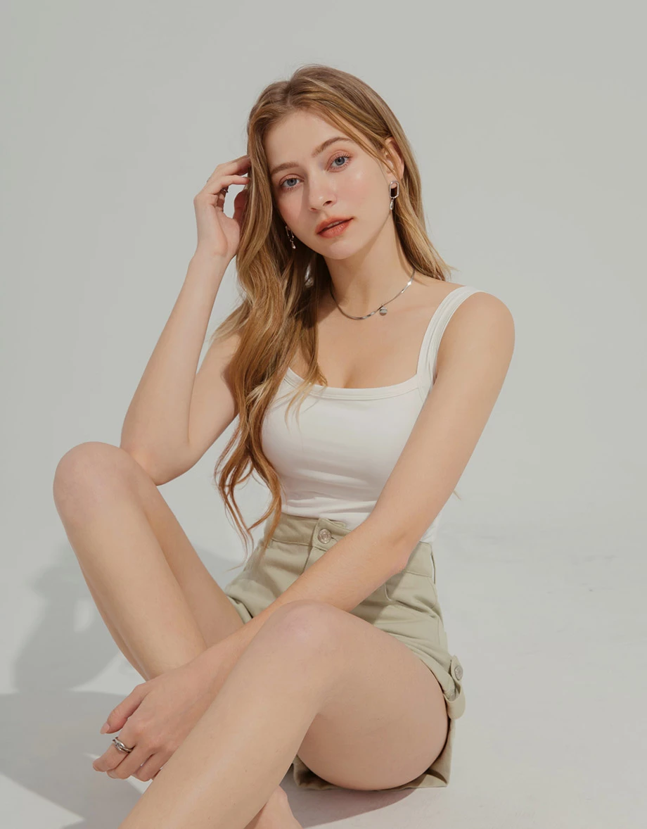 【AiR2.0】 Cooling Seamless Camisole Padded Bra Top With Wide Straps