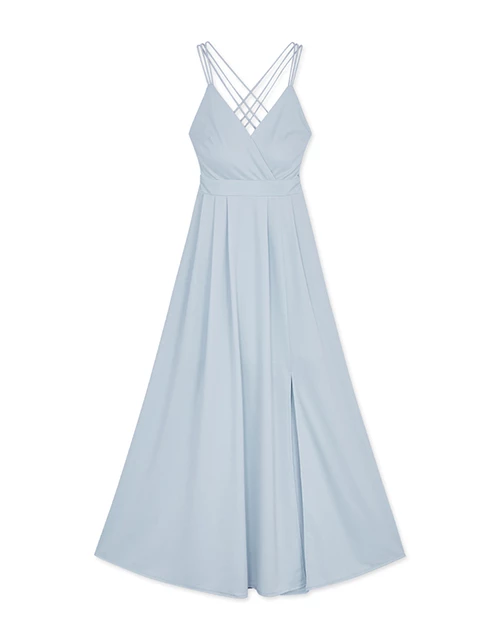 女神風飄逸長洋裝(附胸墊)