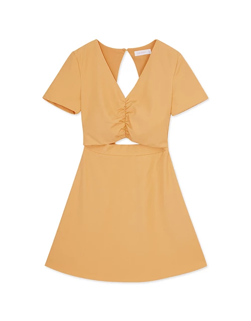 Back Hollow Strap Mini Dress (With Padding) Back Hollow Strap Mini Dress (With Padding)