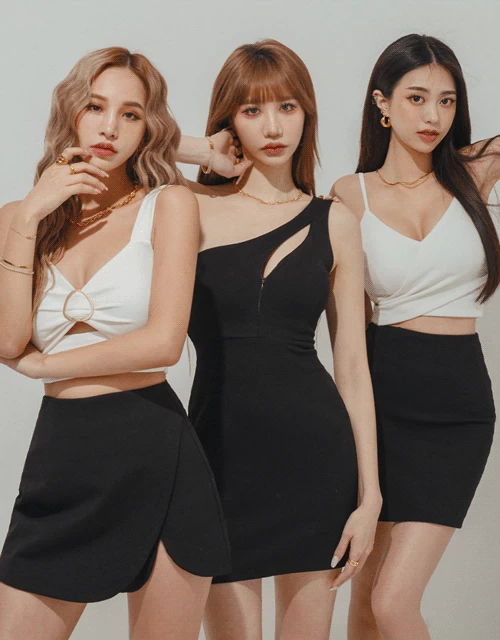 長腿擔當收腹女團胸鏤空拉鍊單肩洋裝(附胸墊)