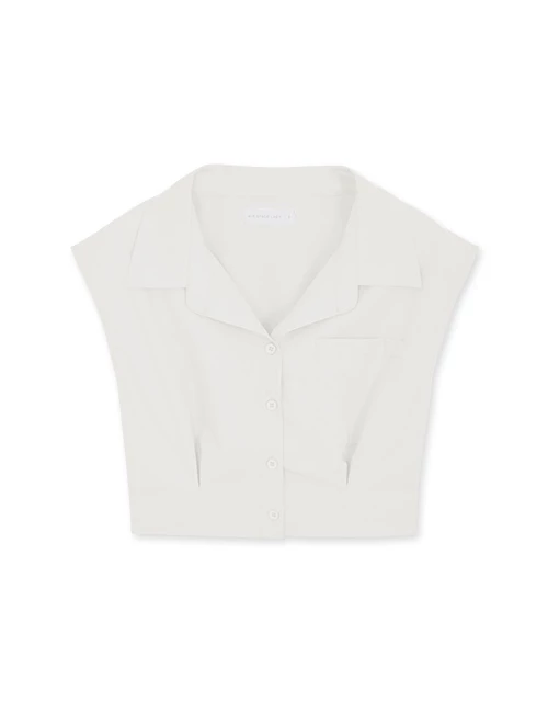 Open Collar Button Down Tank Shirt Open Collar Button Down Tank Shirt